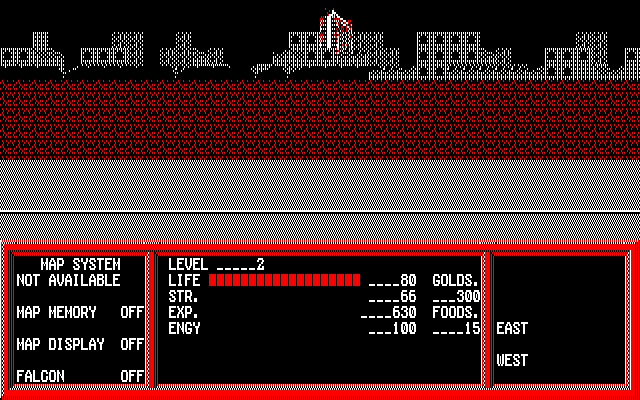 フィールドは、このような感じで描かれていきます。瞬間表示ではないため描画速度は若干気になりますが、建物裏の通路まで見えるのが便利なところ。