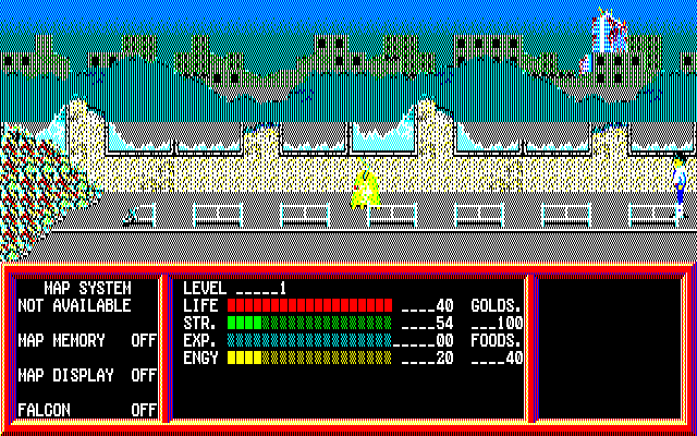 フィールドマップは、通路で北を向いている時と南を見ているときとでは、画面に描画されるものが変わります。北向き時と南を向いた時では画面が反転するので、マッピングする際には紙を180度ひっくり返す必要がありました。試しに、1cm×1cmのマス目を1ブロックとして、1画面を横5ブロック×縦2ブロックでマッピングしてみました。1枚目の写真はスタート地点から左に1ブロック移動したところで、それを書き込んだのが2枚目の方眼紙写真です。左側の5ブロック×2ブロック分が、写真の位置に対応しています。主人公を画面下に移動させると、3枚目の写真の場面に。ここで方眼紙を反転させて書き込むと、写真4枚目のようになる、という感じでした。