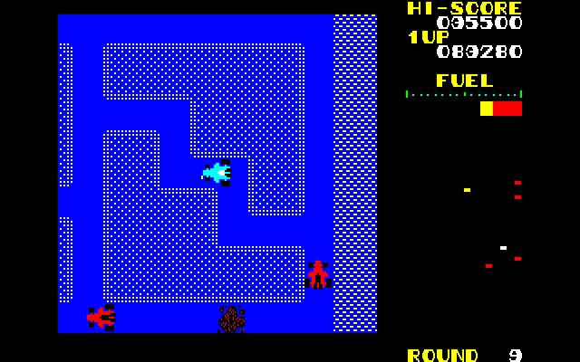 ラウンド数が進むと、敵カーの数も増加します。旗の回収はドンドン難しくなっていくので、プレイヤーの腕が試されます。