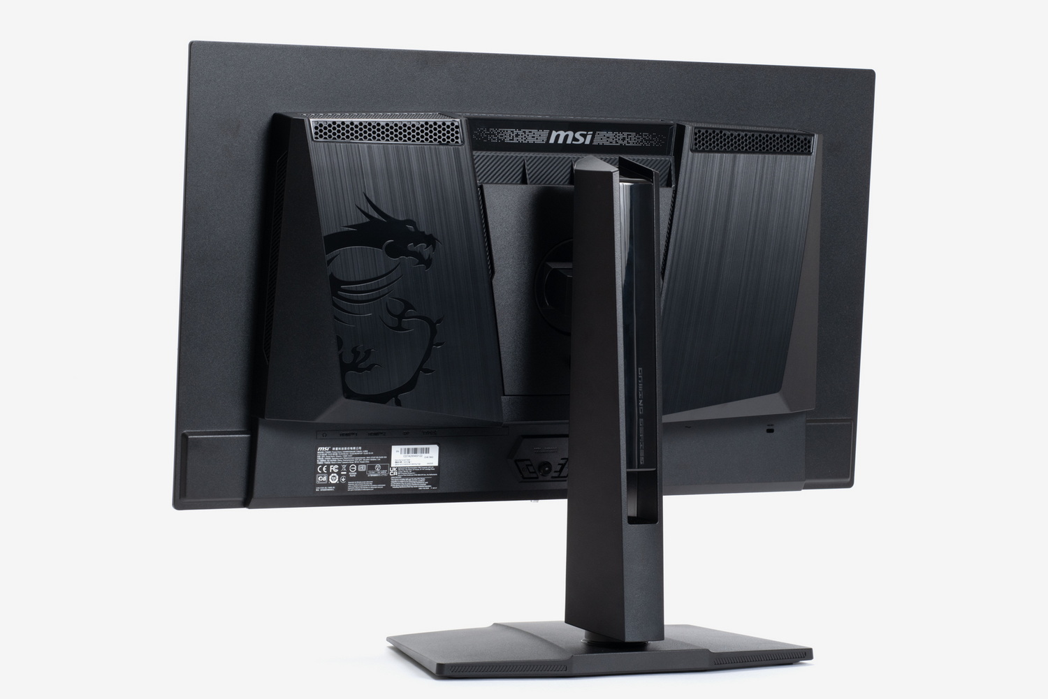 本体背面。がっしりとしたスタンドを標準装備。パネル部分の“薄さ”が強調されたスリムなデザインも目を引く