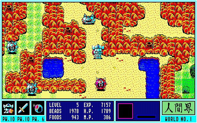 SHIFTキーを押して発射できる法力は、キーを押している長さに比例して射程が伸びます。敵が隣にいるときは連打で、離れていれば長押しと、状況に合わせて使い分けていきましょう。