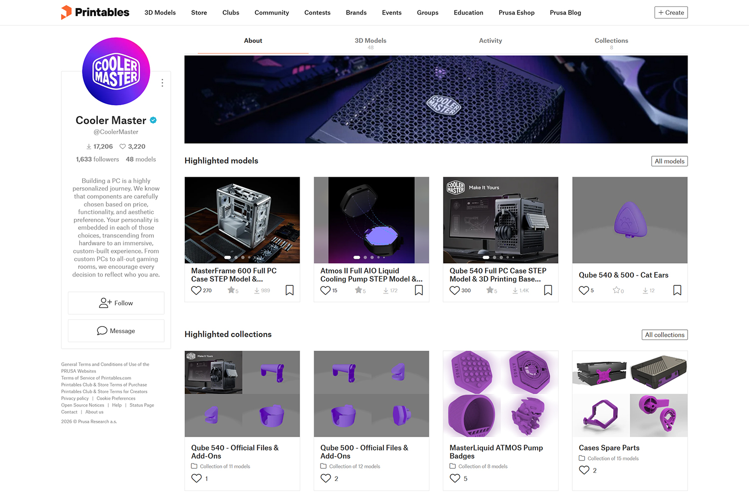 3Dプリンター用のモデルが多数掲載されている「Printables」では、<a href="https://www.printables.com/@CoolerMaster" class="n" target="_blank">QUBE 540(と姉妹機のQUBE 500)用のカスタムパーツも共有されている</a>