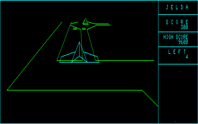 BGMもなにも流れない静かな中を自機が進んでいくと、前方に敵が出現します。空中であればミサイル、地上物には爆弾を当てて破壊していきましょう。