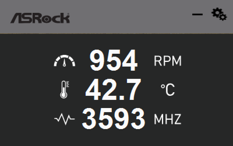 Challengerドライバを導入すると、Windows上にも小さなパネルが表示される
