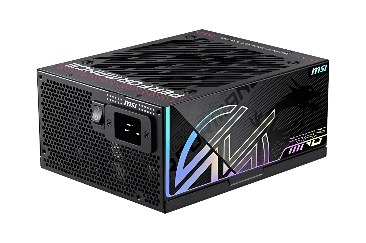 電源ユニットの「MPG Ai1300TS PCIE5」。マザーボードのUSB 2.0ピンヘッドと接続することで動作状況をモニタリングできる