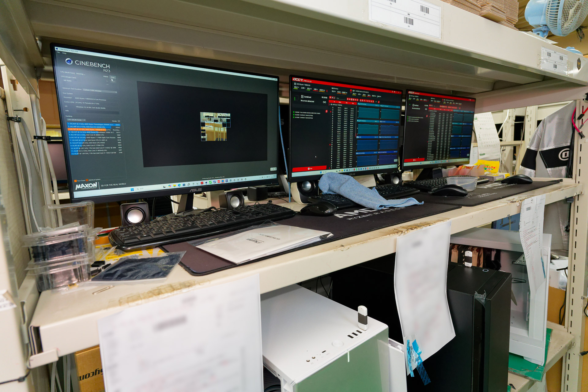 サイコムでは信頼のおけるパーツ選定に加え、出荷前に1台1台負荷テストなども行って信頼性を担保する