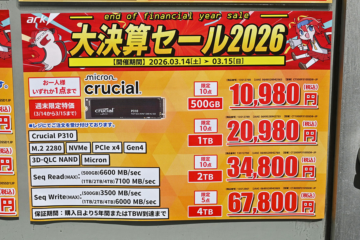 Criuial「P310」の特価品(3月14日撮影)