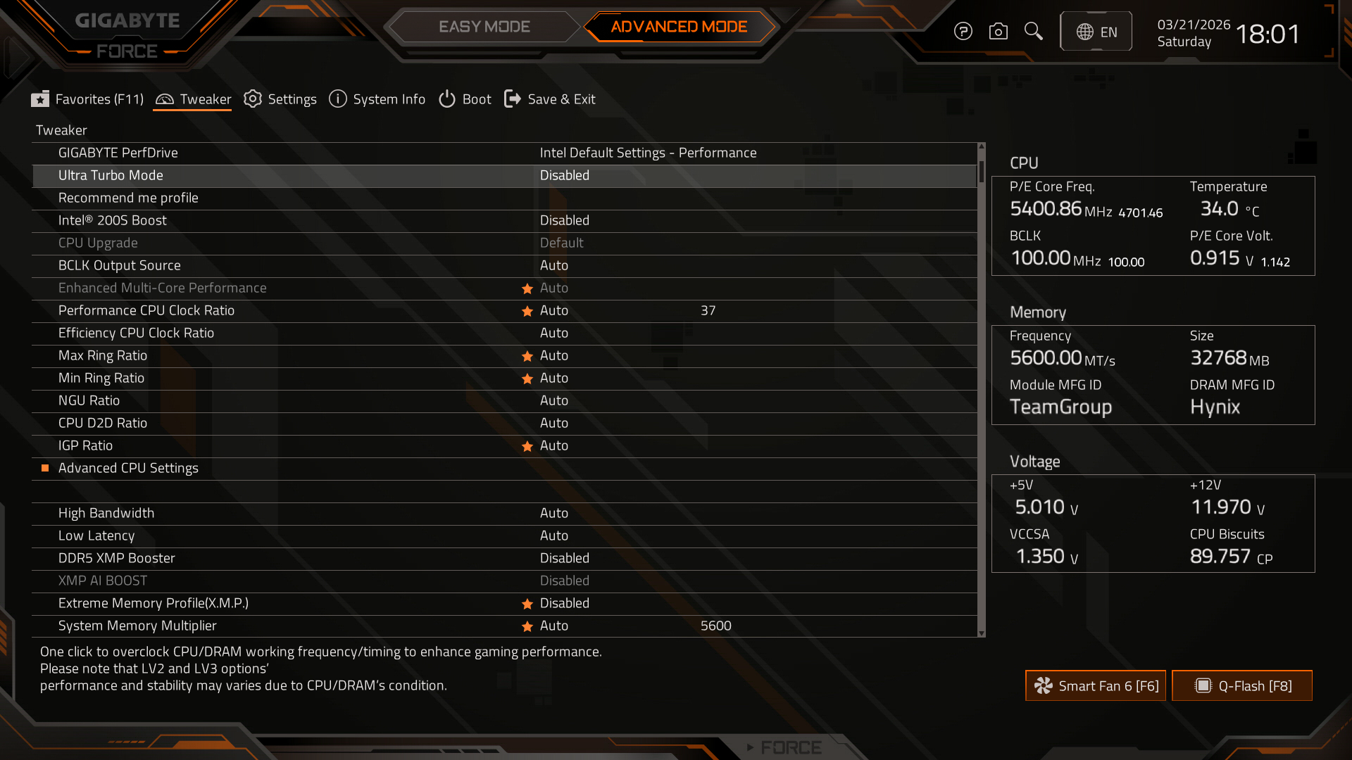 上級者向けの詳細な設定項目にアクセスできるADVANCED MODE