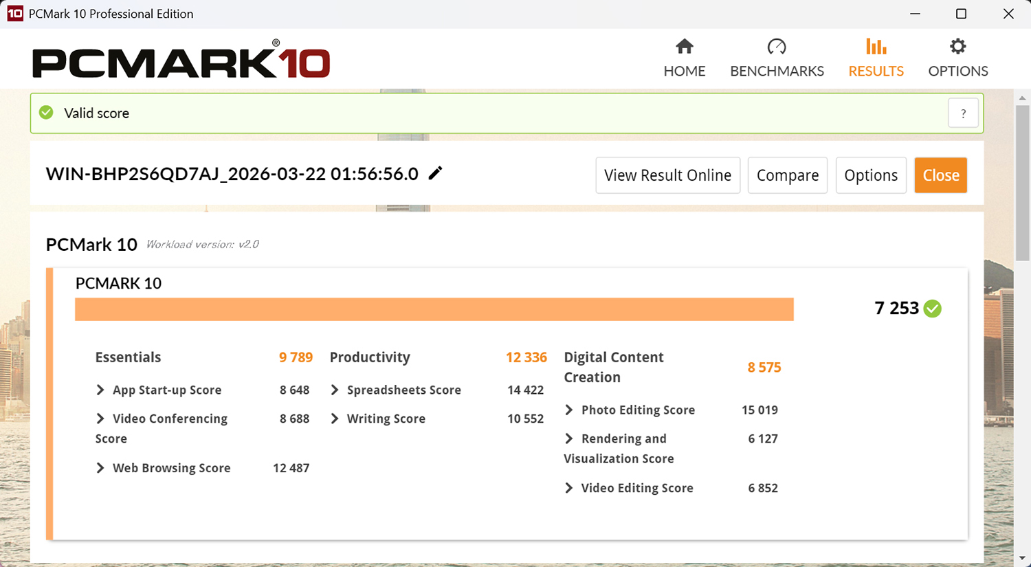 PCMark 10 Standardの計測結果