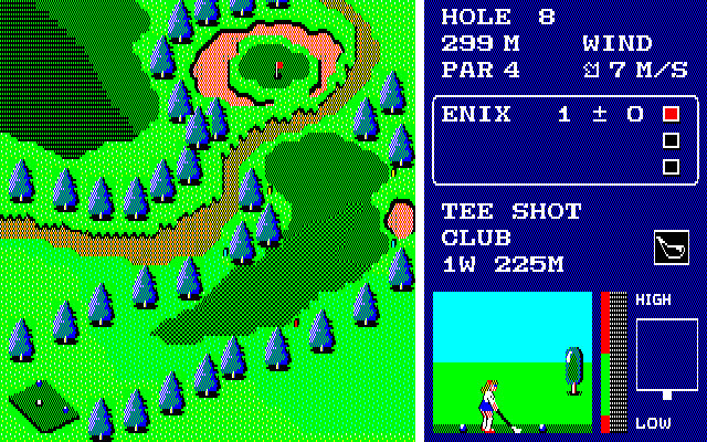 ボールの挙動やコースのリアルさに関しては、それまでに発売されていたゴルフゲームの中でもトップクラスを誇っていました。コースのグラフィックも美しく、当時としては頭一つ飛び出していた感じです。