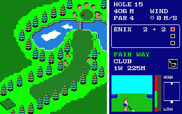 ボールの挙動やコースのリアルさに関しては、それまでに発売されていたゴルフゲームの中でもトップクラスを誇っていました。コースのグラフィックも美しく、当時としては頭一つ飛び出していた感じです。