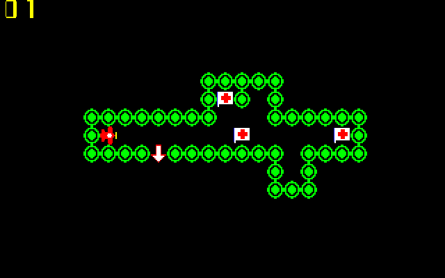 1ステージの、スタートと中盤、終盤の状態です。こうなると出口直前で追いつかれてしまうため、失敗となります。これがどうしても解けず、バグだと思い続けたほど(笑)。