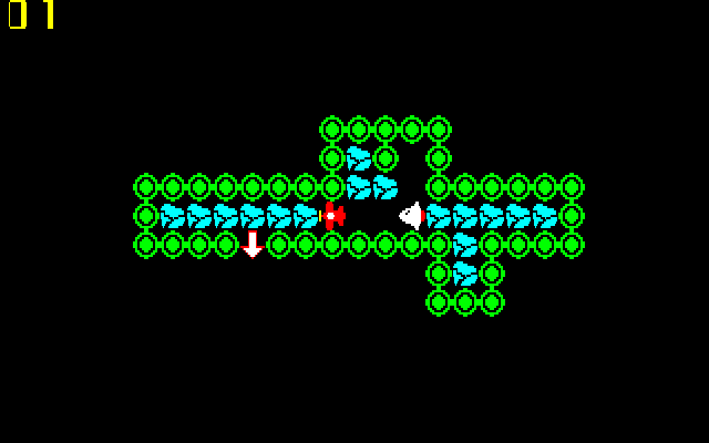 1ステージの、スタートと中盤、終盤の状態です。こうなると出口直前で追いつかれてしまうため、失敗となります。これがどうしても解けず、バグだと思い続けたほど(笑)。