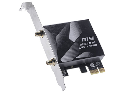 MSIのWi-Fi 7+Bluetooth 5.4対応PCIeカード「HERALD BE9400 WiFi 7