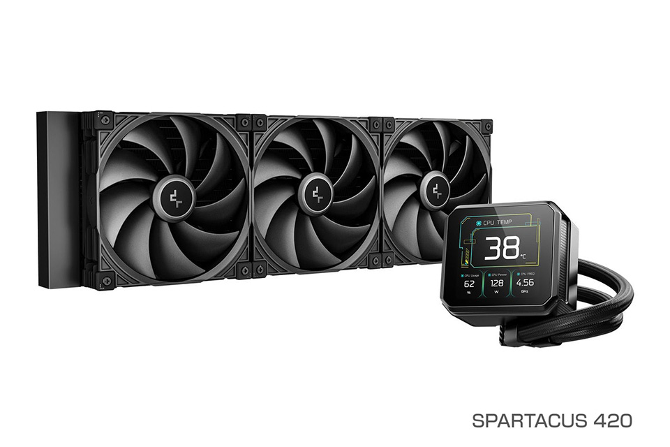 3.4型液晶や420mmラジエーター搭載の水冷クーラー「SPARTACUS 420」が