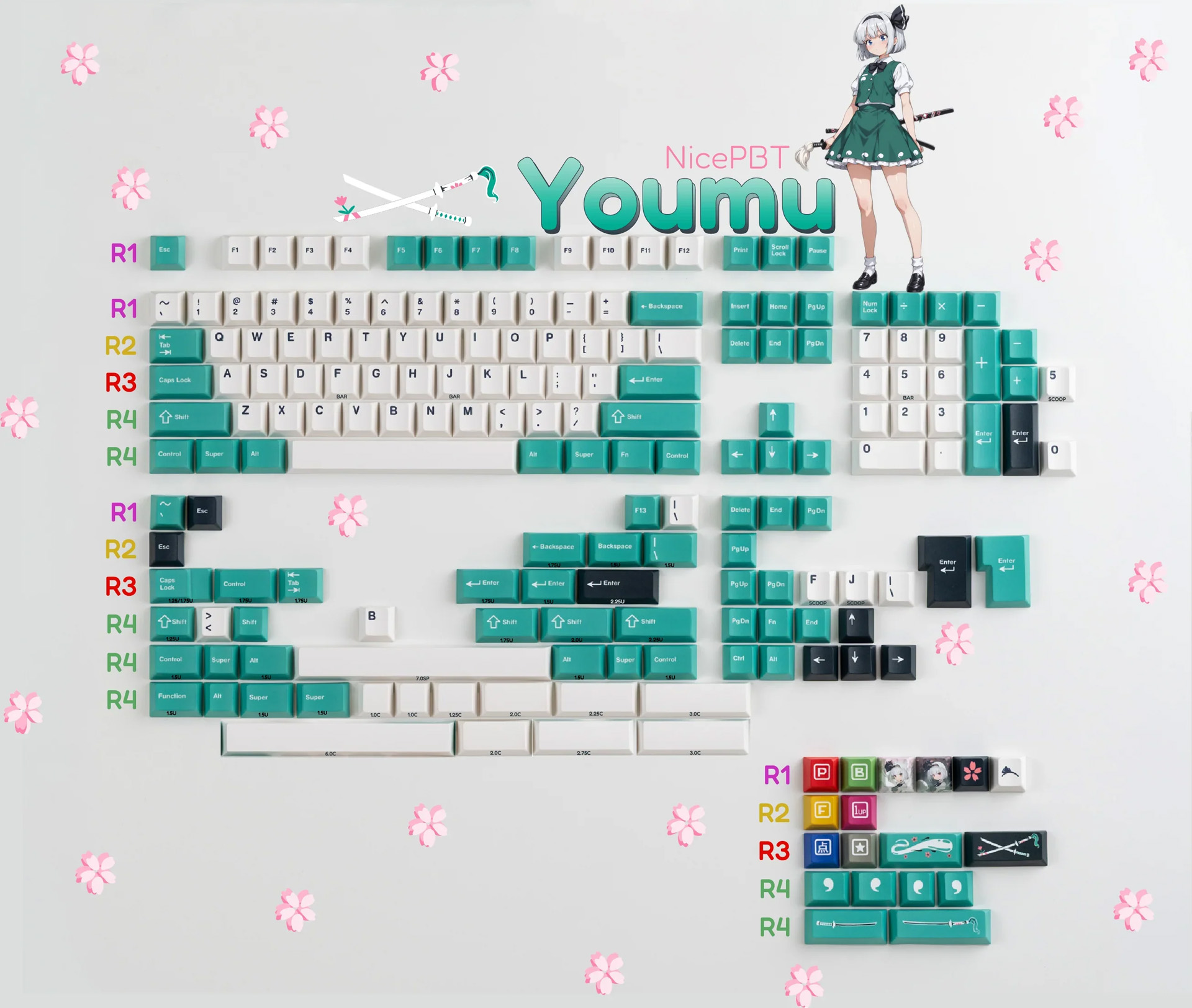 CK x 東方Project NicePBT 魂魄妖夢 キーキャップセット ©上海アリス幻樂団