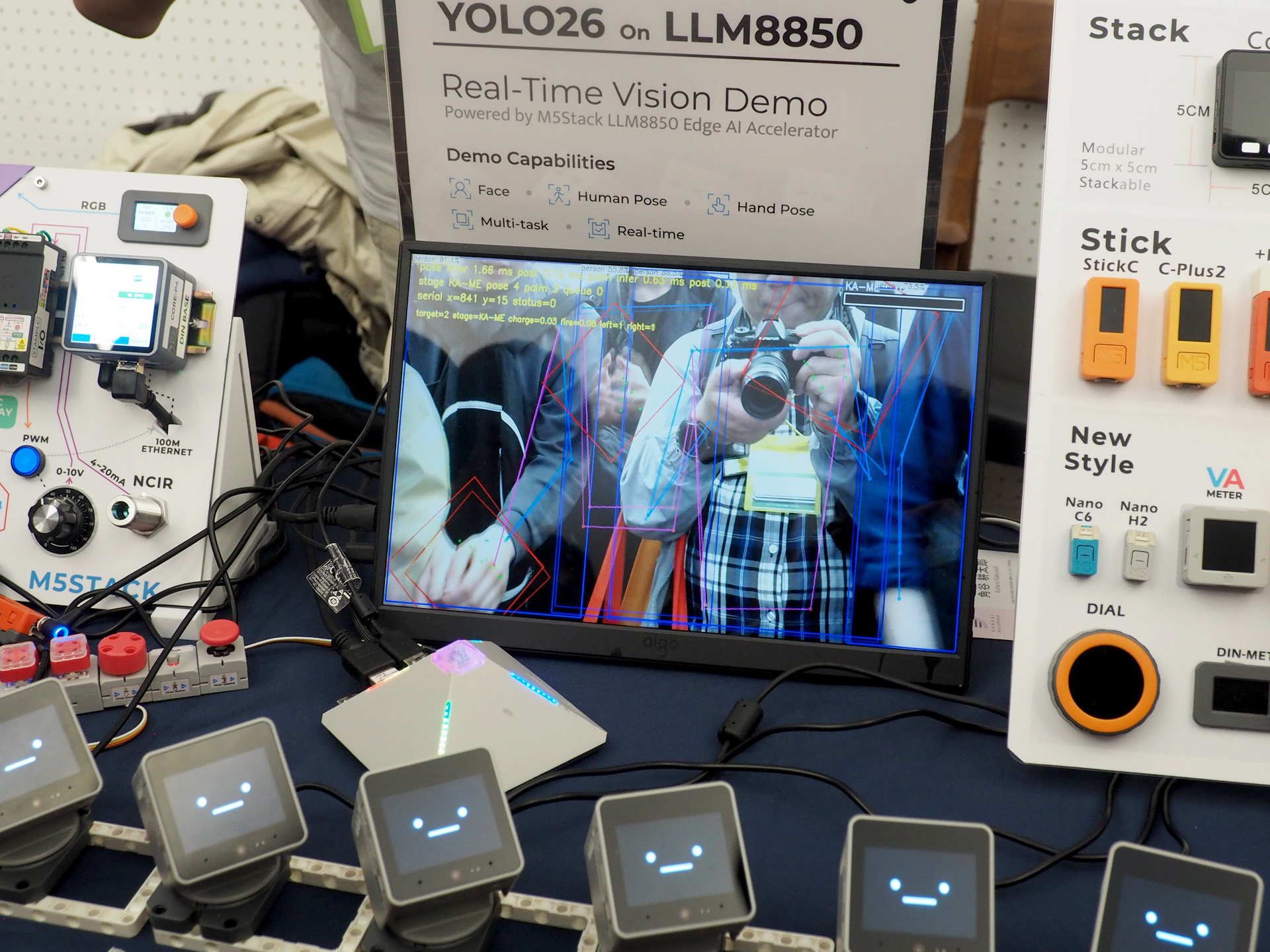 ピラミッド型の「AI Pyramid」によるリアルタイムビジョンのデモ