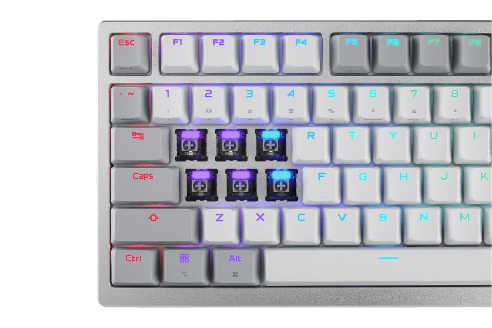 ASUSの白いゲーミングキーボード「ROG Azoth 96 HE Lite」が発売、OLED