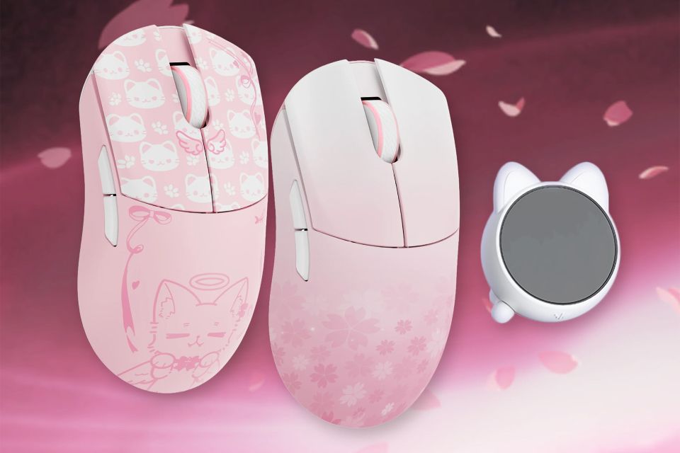 WLMOUSE HUAN ピンク ほぼ未使用 マグネシウム合金製軽量マウス「WLMOUSE 幻」にピンクの限定カラー