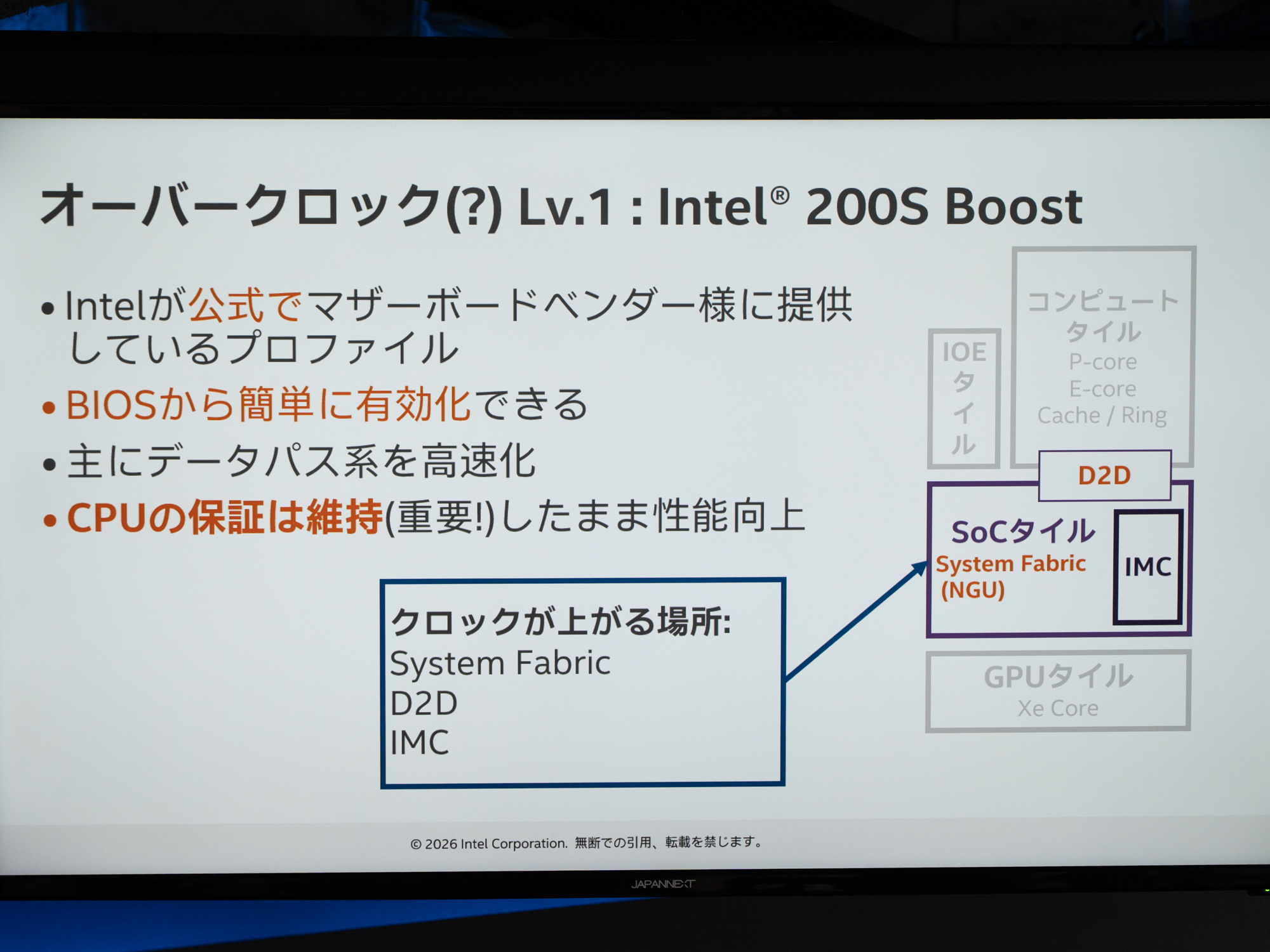 200S BoostではSoCタイルのオーバークロックを行なう