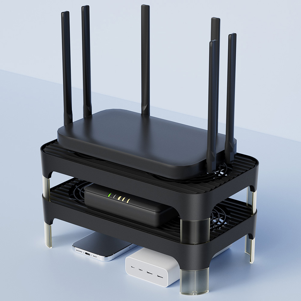 Mac miniやWi-Fiルーターの冷却補助に役立つUSBファン内蔵スタンドに新