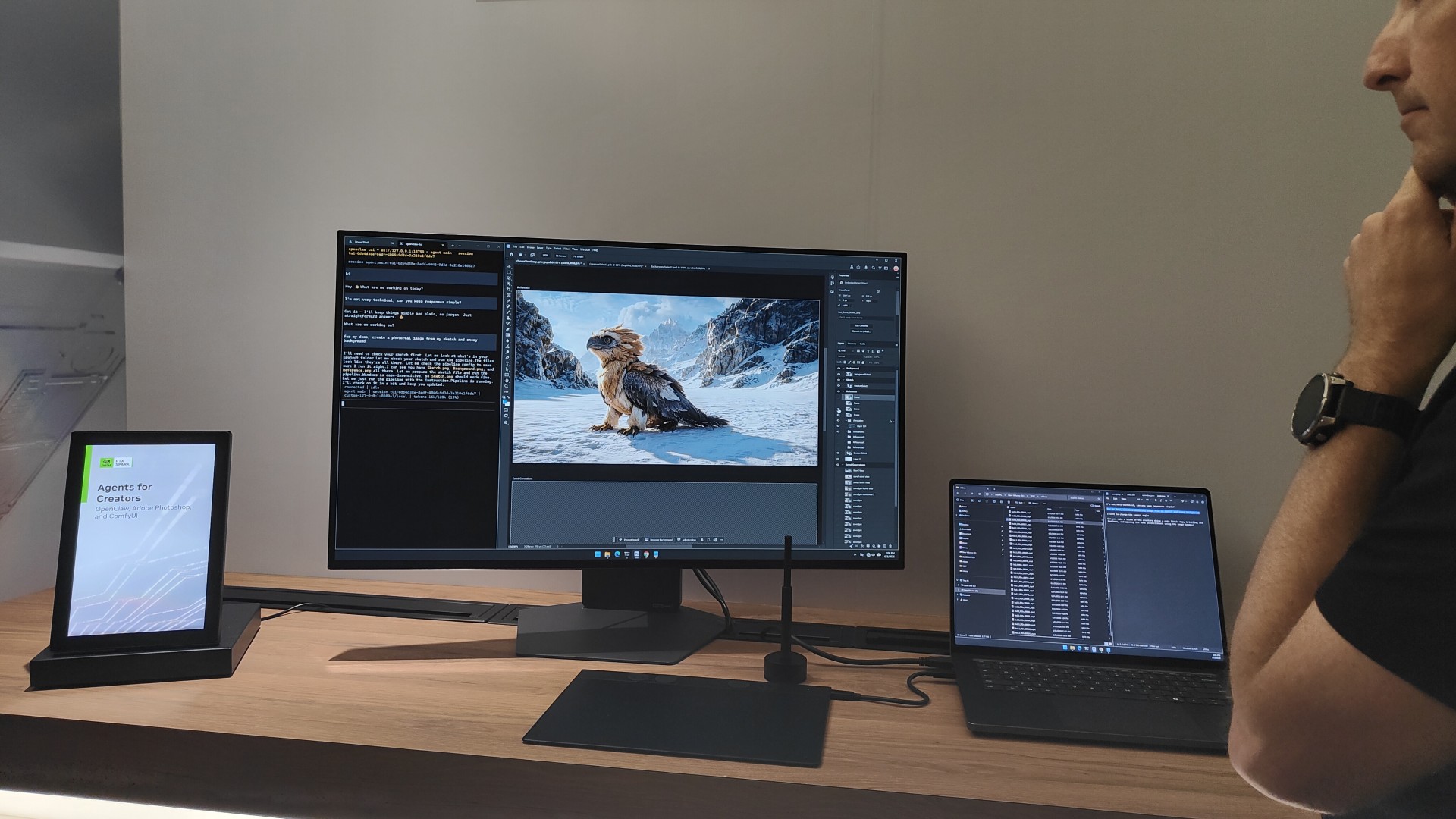 RTX Spark搭載機ならコンセプトアートから画像生成し、そこからさらに動画生成まで支援できることを示した