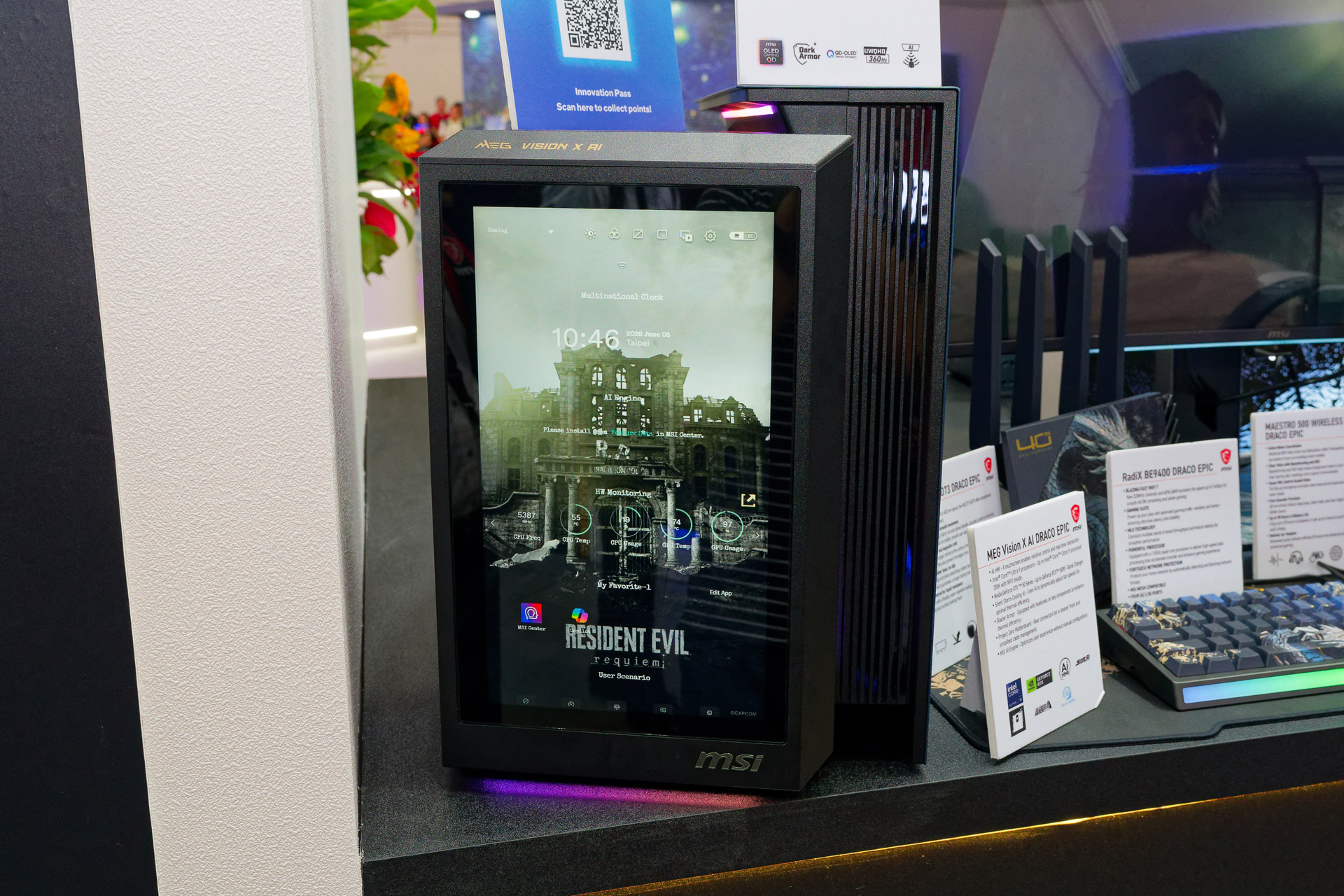 フロントパネルが縦型ディスプレイのPC「MEG Vision X AI DRACO EPIC」