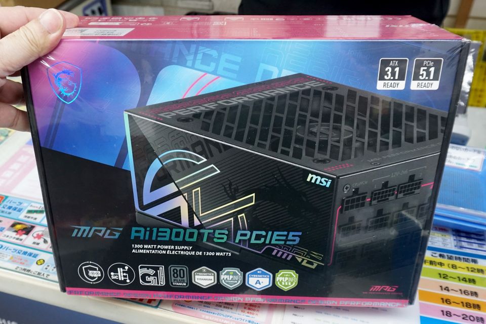 12V-2x6監視機能付きのハイエンド1300W ATX電源「MPG Ai1300TS PCIE5