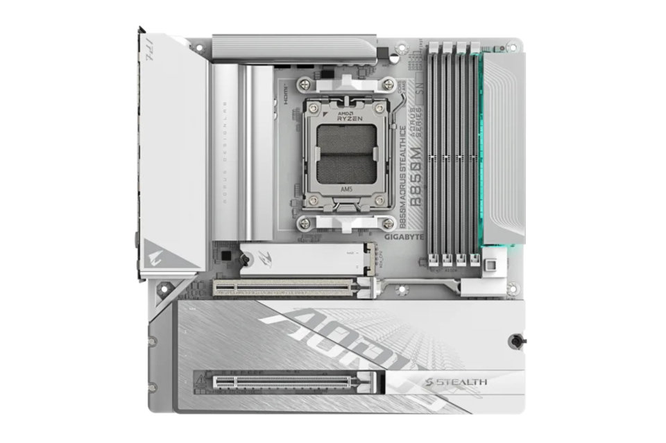 GIGABYTEの背面配線マザー「B850M AORUS STEALTH」が発売、白色モデル