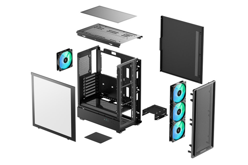 DeepCoolの高エアフローPCケース「CC550 4F」が発売、ARGBファンを4基