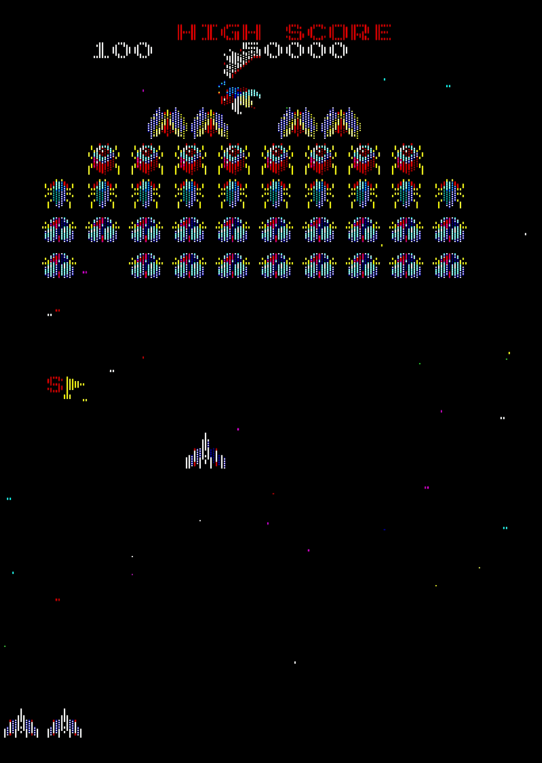 PARSEC 1は第1種族が登場して、ファイターに襲いかかってきます。敵編隊がすべて揃った後に左から2番目の敵を撃つとスペシャルフラグが現れますが、これを取らずにブラスター・ヘッドを運んできたクィーンに体当たりするとファイターが3連射に変身し、攻撃力が大幅アップします。