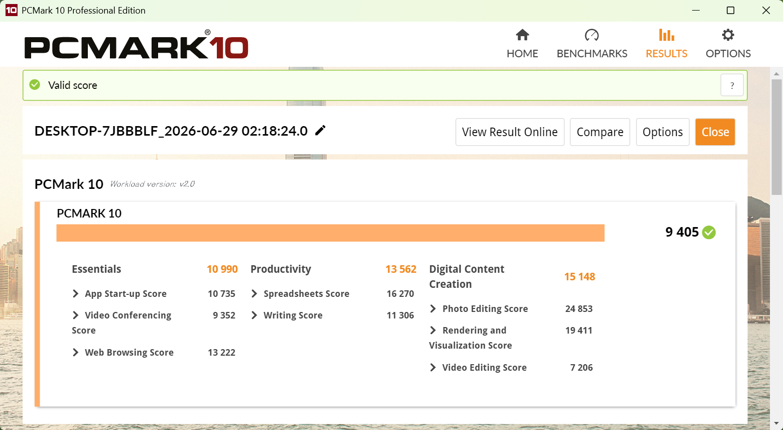 PCMark 10 Standardの計測結果