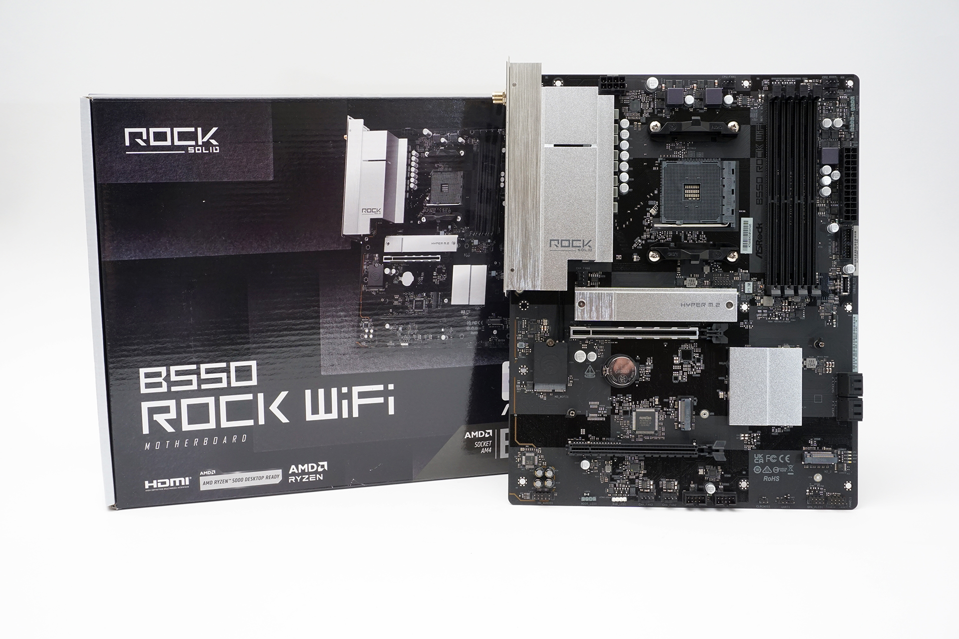 ASRockのB550チップセット搭載マザーボード「B550 Rock WiFi」。実売価格は17,000円前後