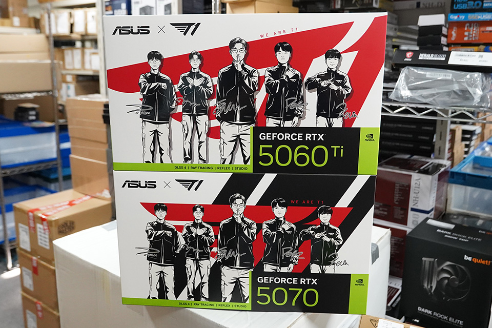 ASUSのGeForce RTX 5070/5060 TiにLeague of Legends世界王者「T1」と