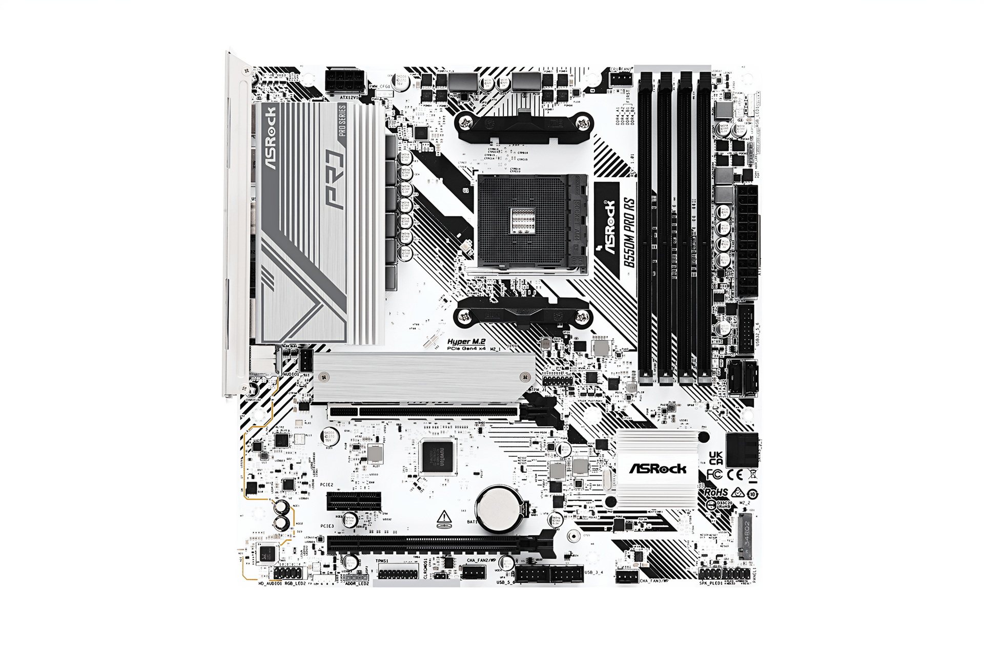 【Specification】拡張スロット：PCI-E 4.0 x16×1、PCI-E 3.0 x4(x16形状)×1、PCI-E 3.0 x1×1●主なインターフェース：M.2(PCI-E 4.0 x4接続)×1、M.2(PCI-E 3.0 x2接続)×1、SATA 3.0×4、USB 5Gbps×6、USB 2.0×6、HDMI×1、DisplayPort×1●LAN：2.5GBASE-T×1