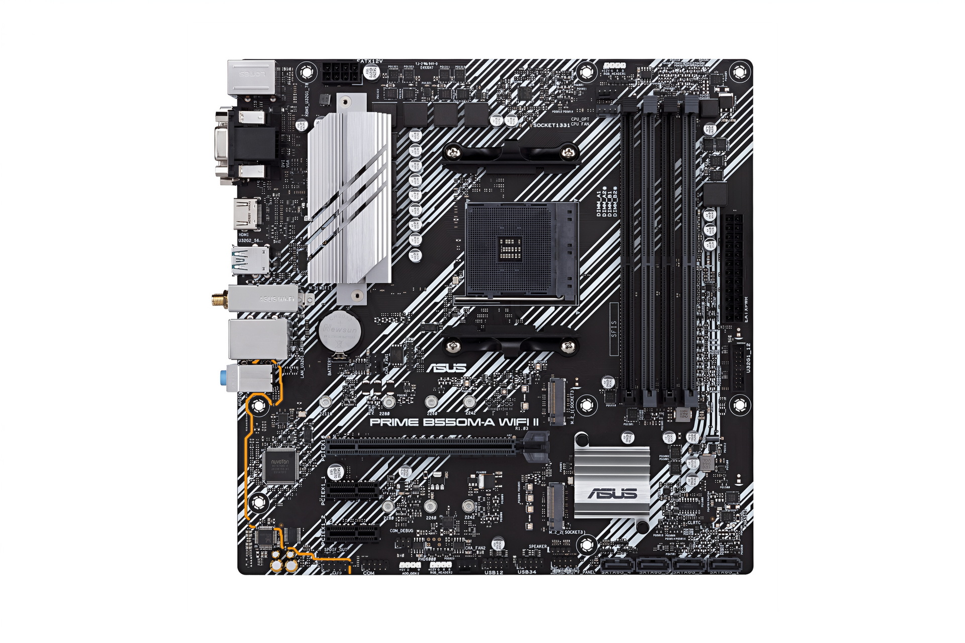 【Specification】拡張スロット：PCI-E 4.0 x16×1、PCI-E 3.0 x1×2●主なインターフェース：M.2(PCI-E 4.0 x4接続)×1、M.2(PCI-E 3.0 x4接続)×1、SATA 3.0×4、USB 10Gbps×2、USB 5Gbps×6、USB 2.0×4、HDMI×1、DVI-D×1、D-Sub×1●LAN：1000BASE-T×1●無線：Wi-Fi 6、Bluetooth 5.2