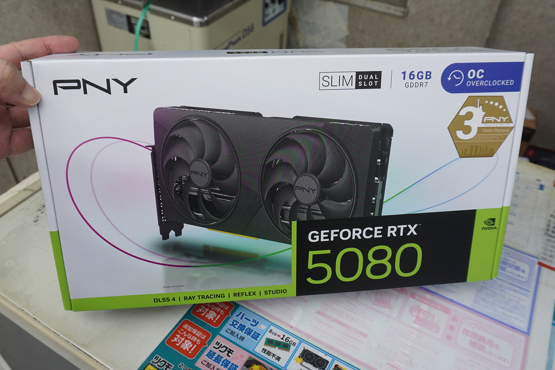 「PNY GeForce RTX 5080 16GB OC SLIM（VCG508016DFSXPB1-O）」
