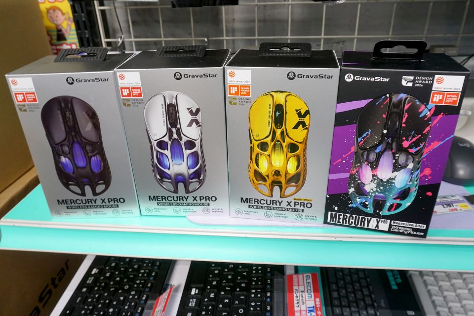 49gの軽量ワイヤレスマウス「GravaStar Mercury X Pro」が店頭入荷