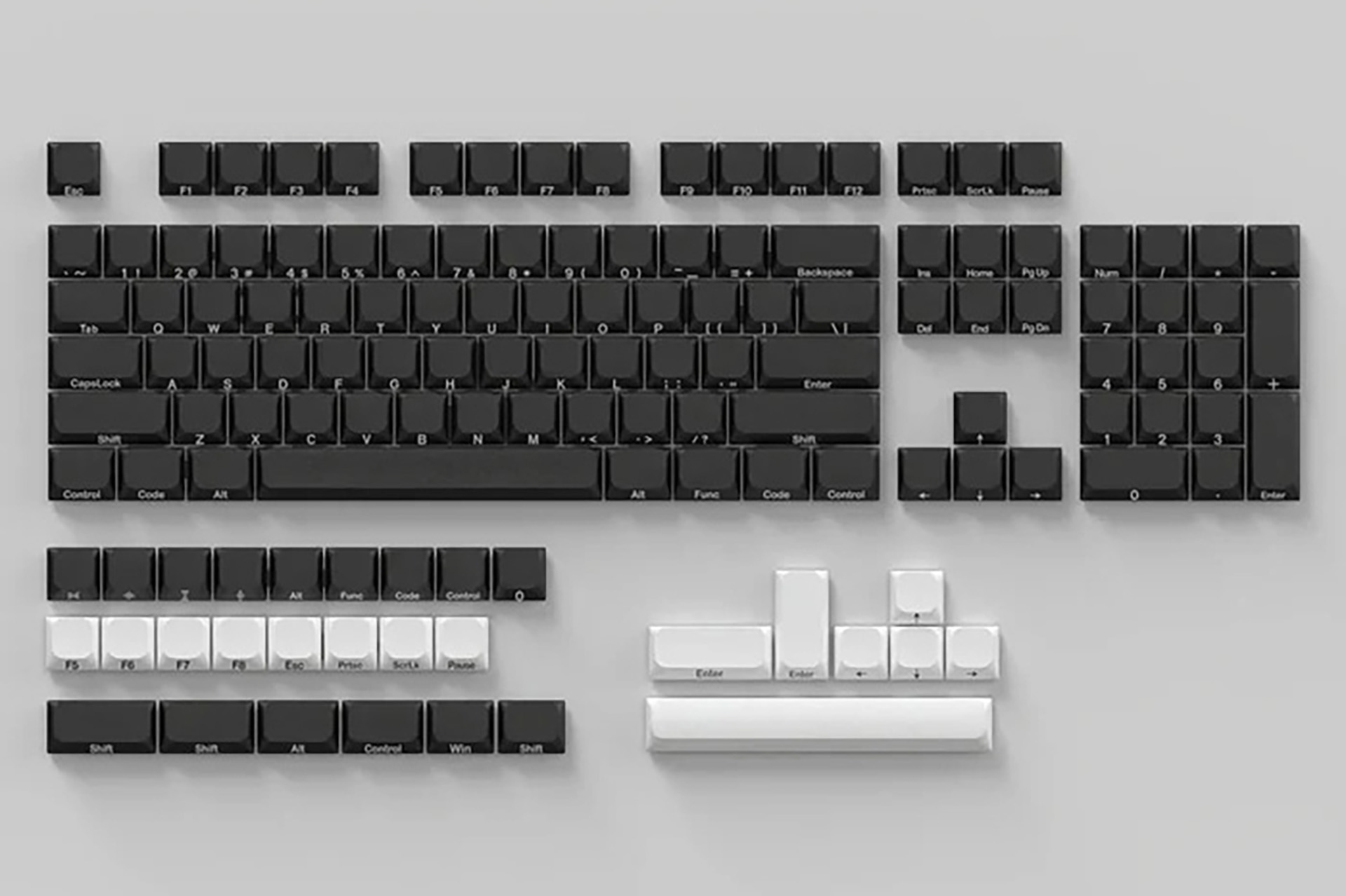 「Chosfox MX Side Print Low Profile Keycaps Set Charcoal Black」