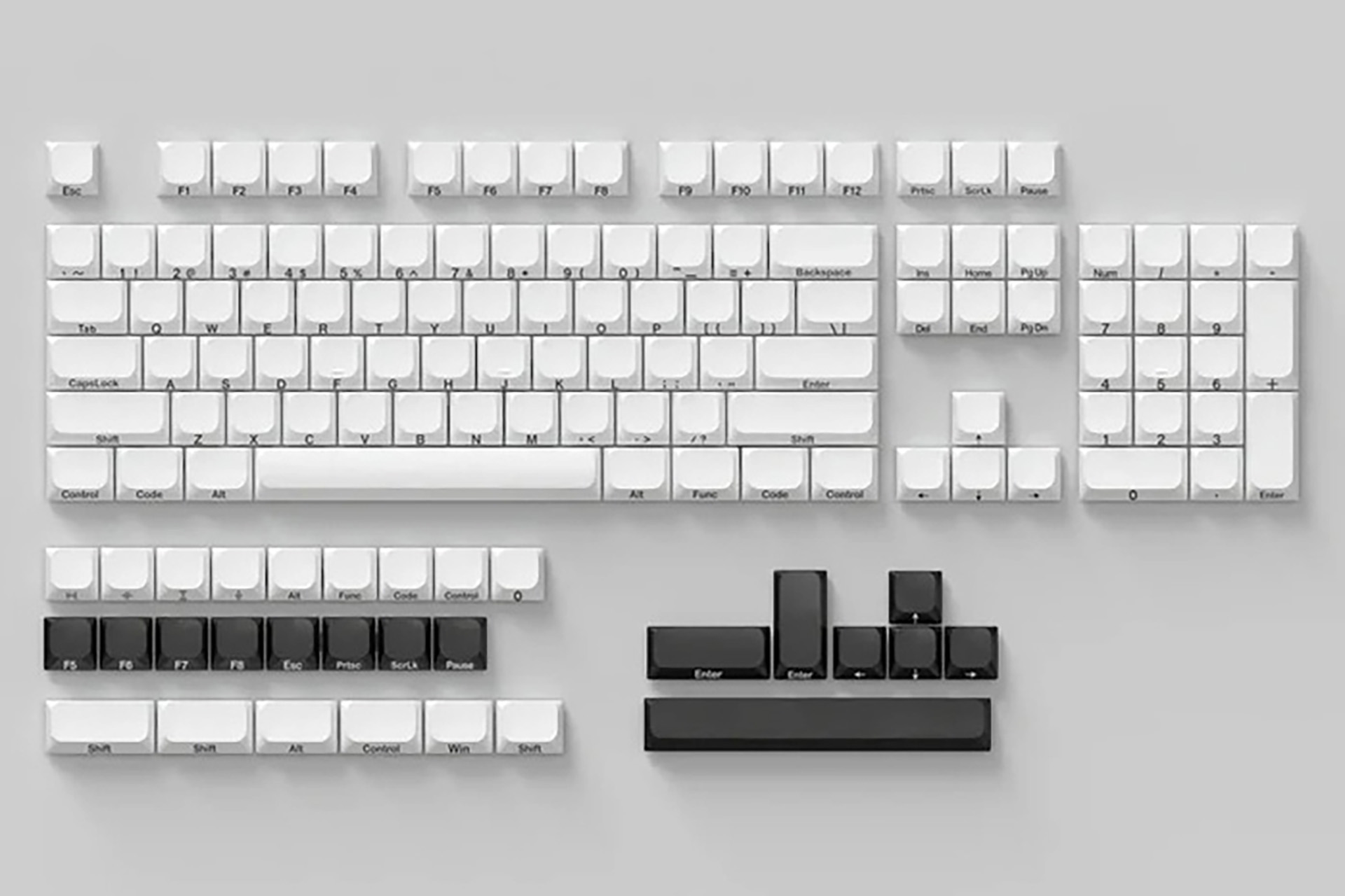 「Chosfox MX Side Print Low Profile Keycaps Set Flake White」