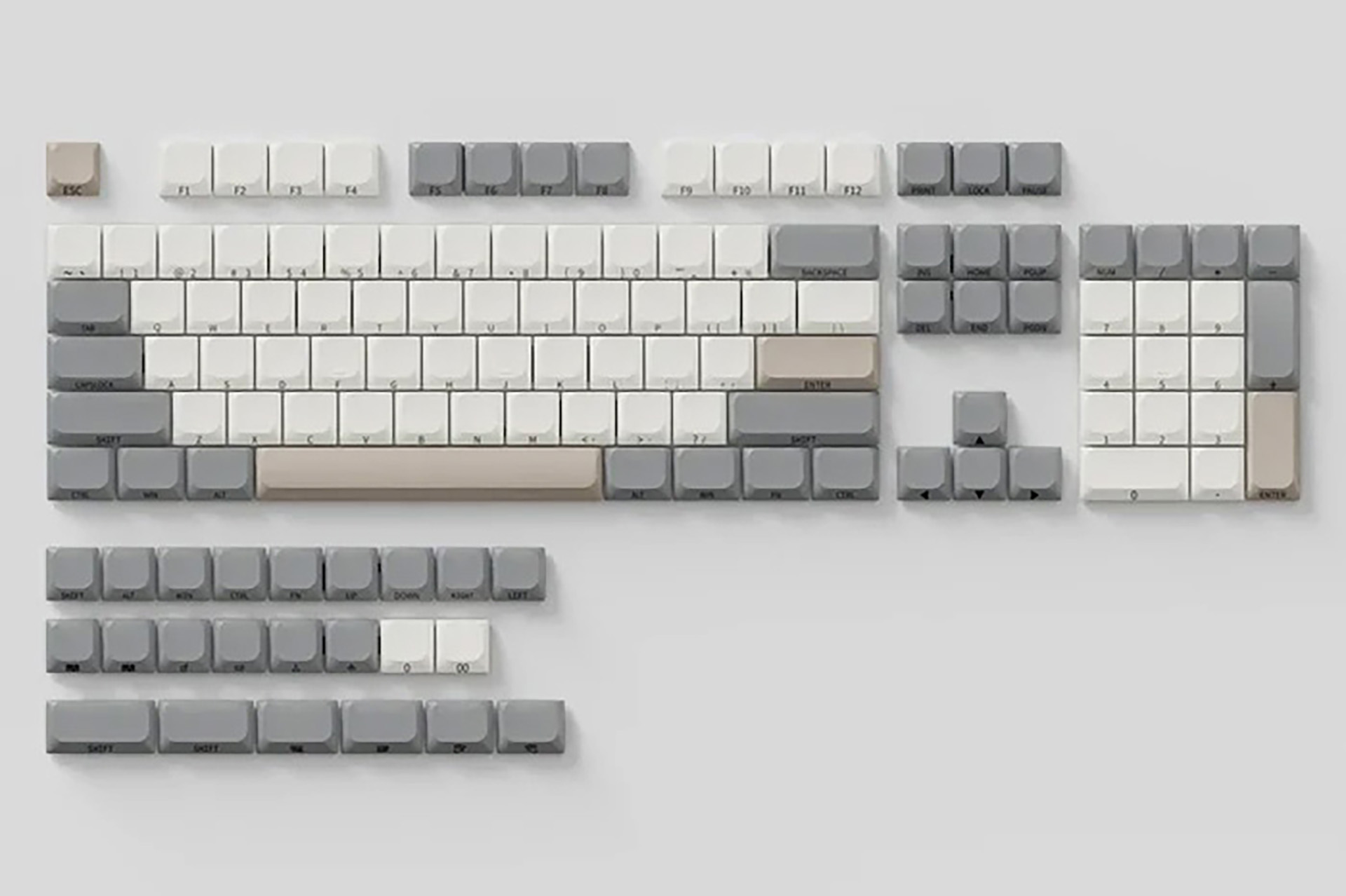 「Chosfox MX Side Print Low Profile Keycaps Set Smoky Gray」
