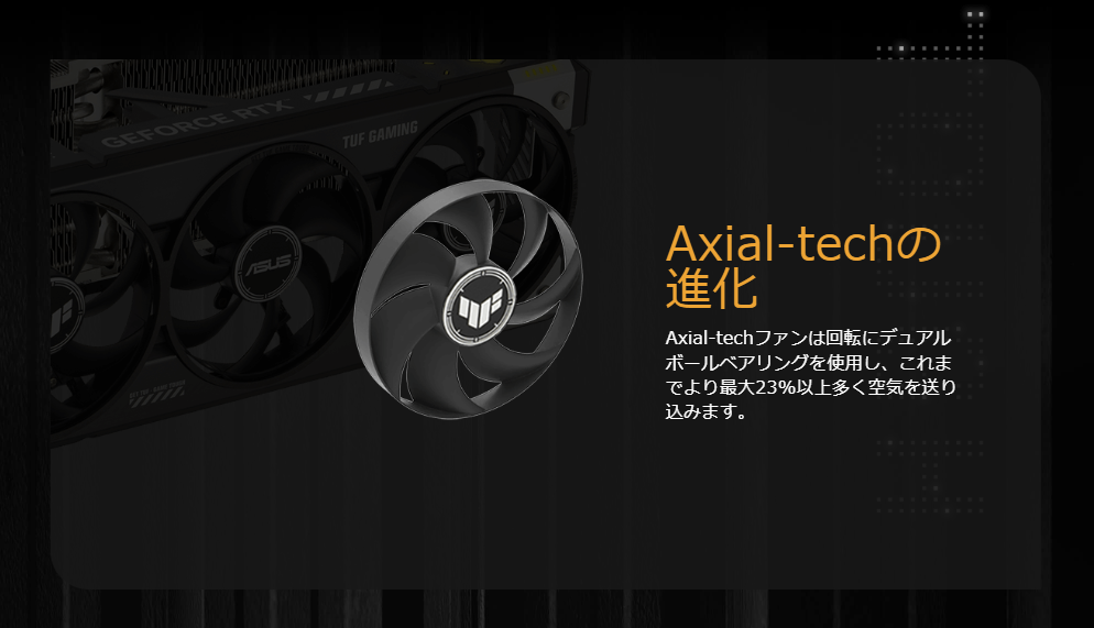 これまでより最大23%空気を送り込むAxial-Techファン