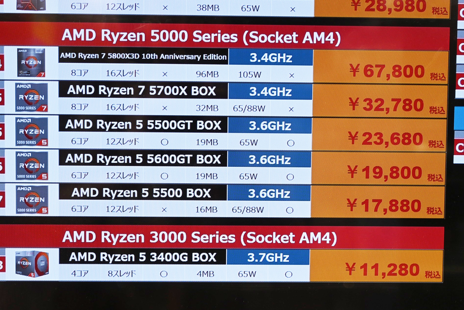 「Ryzen 5 5600GT」が一時19,800円に(7月25日撮影)