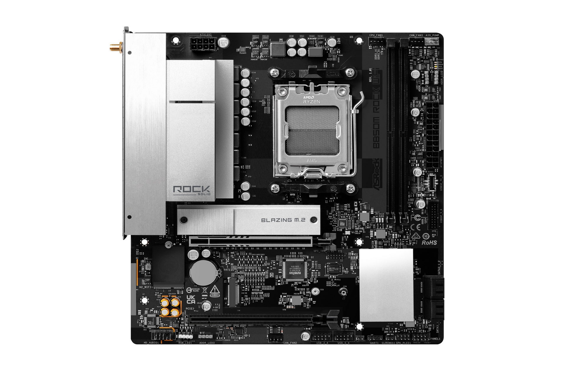【Specification】拡張スロット：PCI-E 5.0 x16×1、PCI-E 3.0 x4(x16形状)×1●主なインターフェース：M.2(PCI-E 5.0 x4接続)×1、M.2(PCI-E 4.0 x4接続)×1、SATA 3.0×4、USB 5Gbps×7、USB 2.0×6、HDMI 2.1×1、DisplayPort×1●LAN：2.5GBASE-T×1●無線：Wi-Fi 6E、Bluetooth 5.3