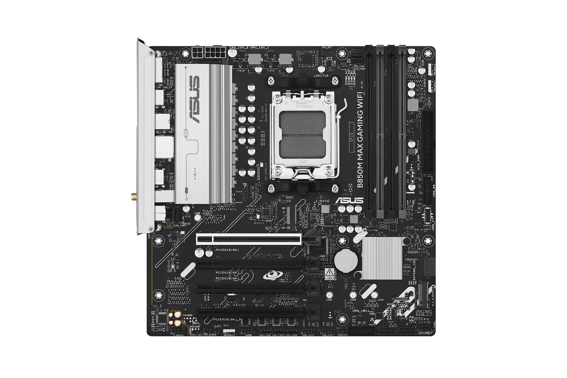 【Specification】拡張スロット：PCI-E 5.0 x16×1、PCI-E 4.0 x1(x16形状)×3●主なインターフェース：M.2(PCI-E 5.0 x4接続)×1、M.2(PCI-E 4.0 x4接続)×1、M.2(PCI-E 4.0 x2接続)×1、SATA 3.0×4、USB 10Gbps×2、USB 5Gbps×6、USB 2.0×9、HDMI 2.1×1、DisplayPort×1●LAN：1000BASE-T×1●無線：Wi-Fi 6、Bluetooth 5.4
