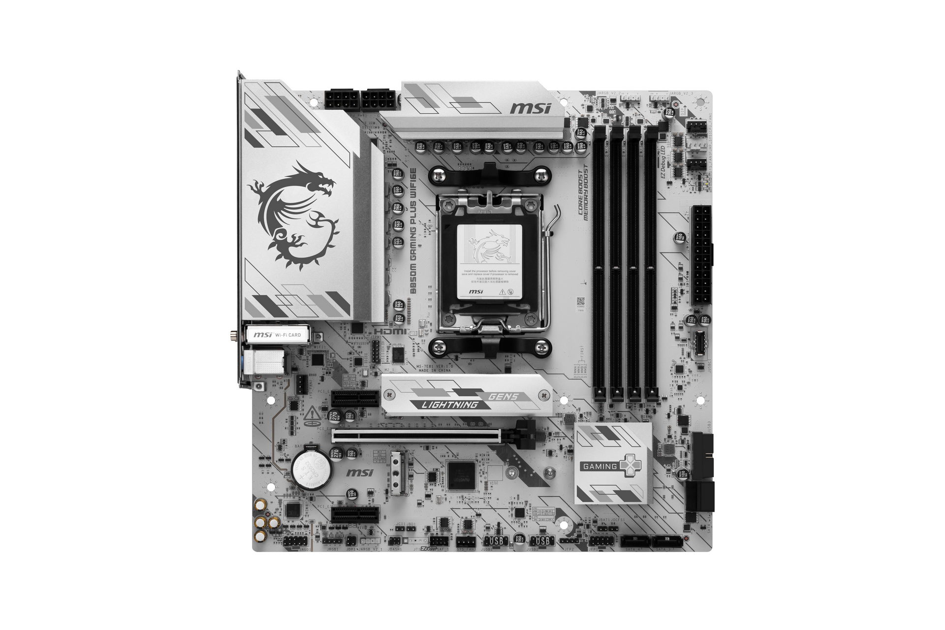 【Specification】拡張スロット：PCI-E 4.0 x16×1、PCI-E 3.0 x1×2●主なインターフェース：M.2(PCI-E 5.0 x4接続)×1、M.2(PCI-E 4.0 x4接続)×1、SATA 3.0×4、USB 10Gbps×5、USB 5Gbps×6、USB 2.0×4、HDMI 2.1×1、DisplayPort×1●LAN：2.5GBASE-T×1(Realtek 8125D)●無線：Wi-Fi 6E、Bluetooth 5.3