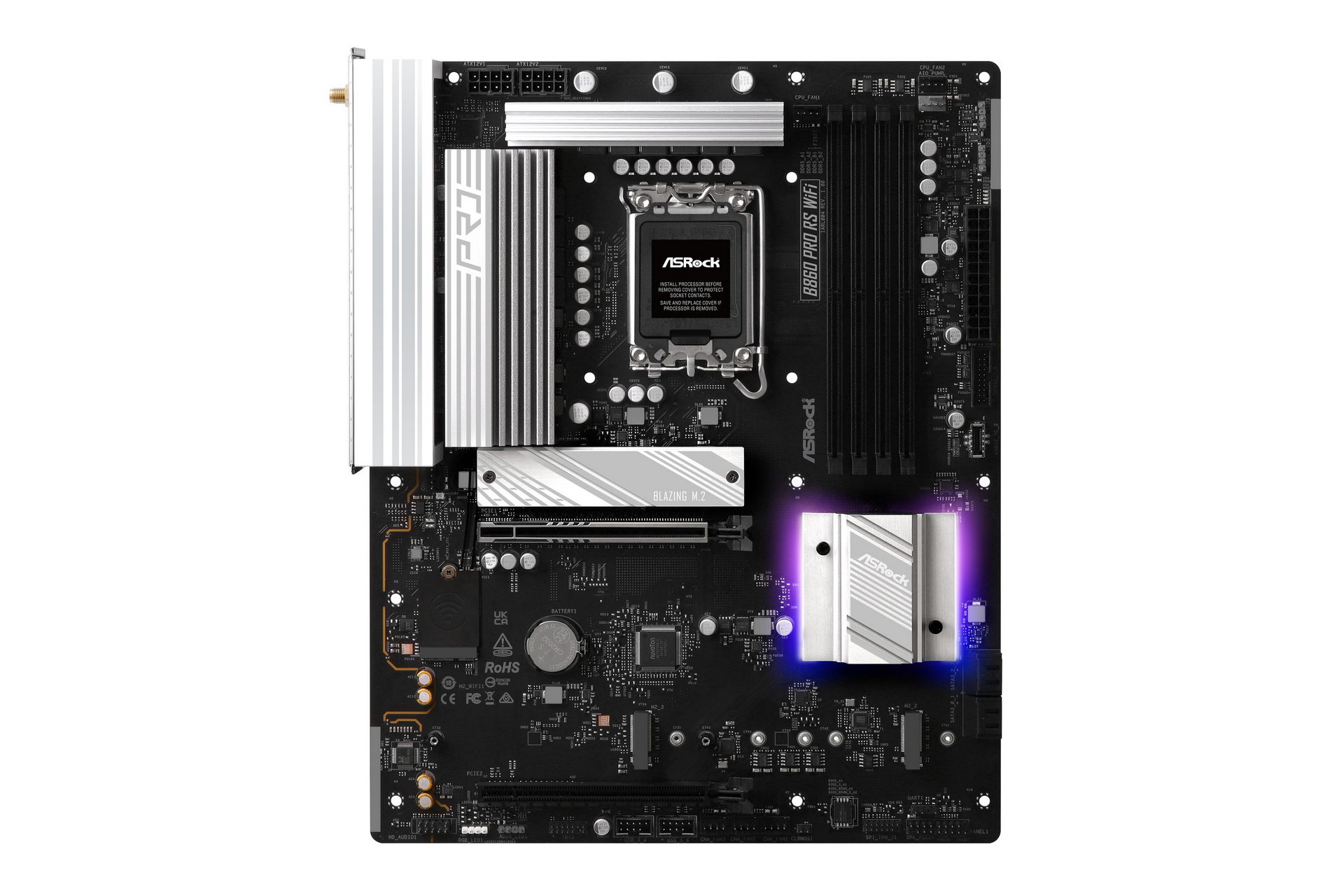 【Specification】拡張スロット：PCI-E 5.0 x16×1、PCI-E 4.0 x4(x16形状)×1●主なインターフェース：M.2(PCI-E 5.0 x4接続)×1、M.2(PCI-E 4.0 x4接続)×2、SATA 3.0×4、USB 20Gbps×1、USB 5Gbps×9、USB 2.0×6、HDMI 2.1×1、DisplayPort×1●LAN：2.5GBASE-T×1●無線：Wi-Fi 6E、Bluetooth 5.3