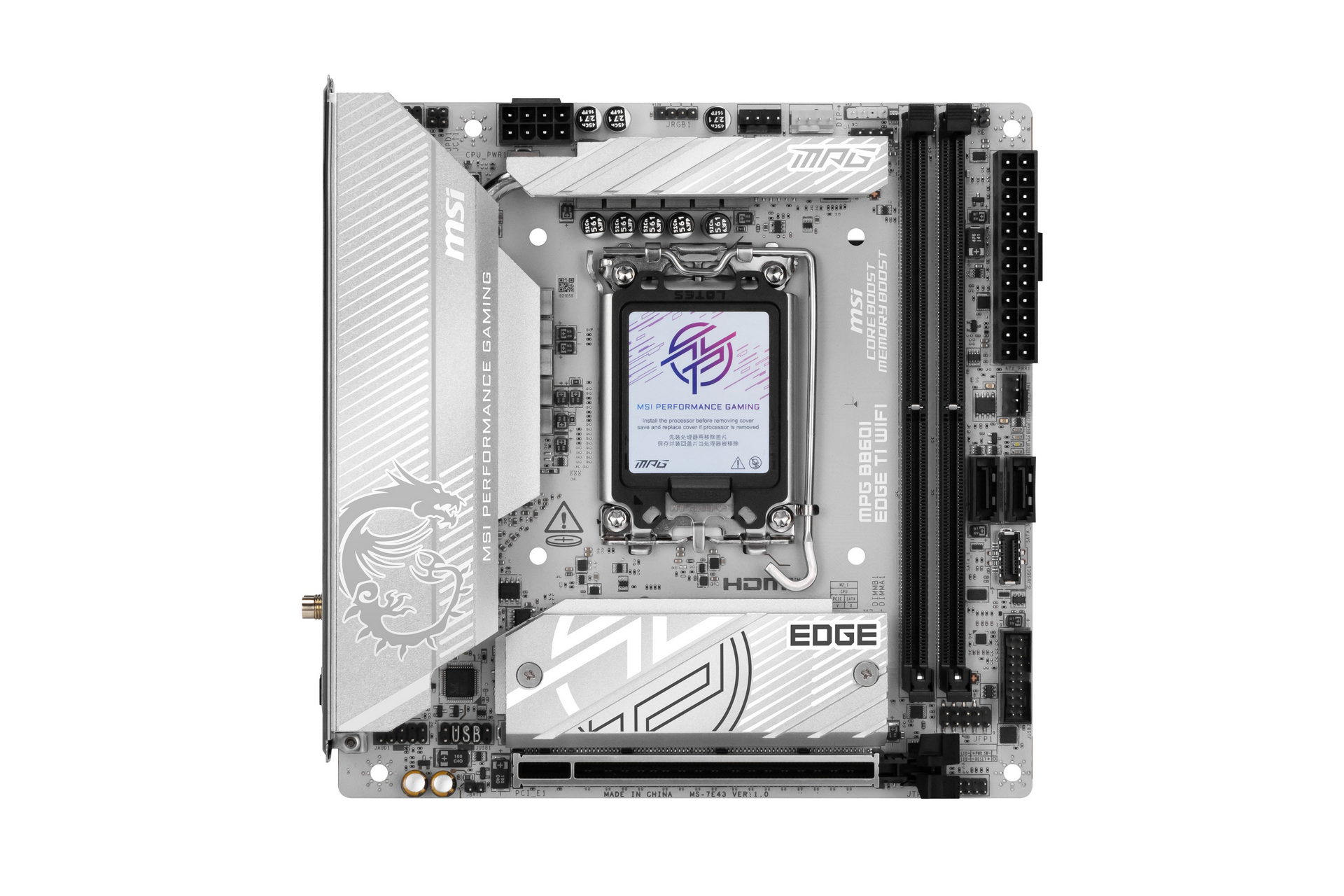 【Specification】拡張スロット：PCI-E 5.0 x16×1●主なインターフェース：M.2(PCI-E 5.0 x4接続)×1、M.2(PCI-E 4.0 x4接続)×1、SATA 3.0×2、USB 10Gbps×3、USB 5Gbps×6、USB 2.0×2、Thunderbolt 4、HDMI 2.1×1●LAN：5GBASE-T×1●無線：Wi-Fi 7、Bluetooth 5.4