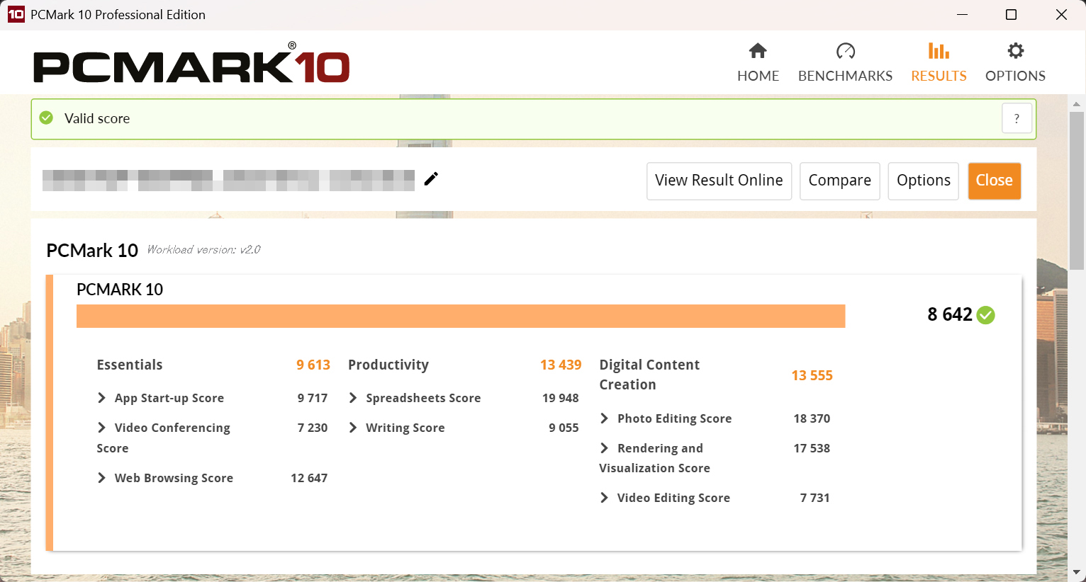 PCMark 10の計測結果