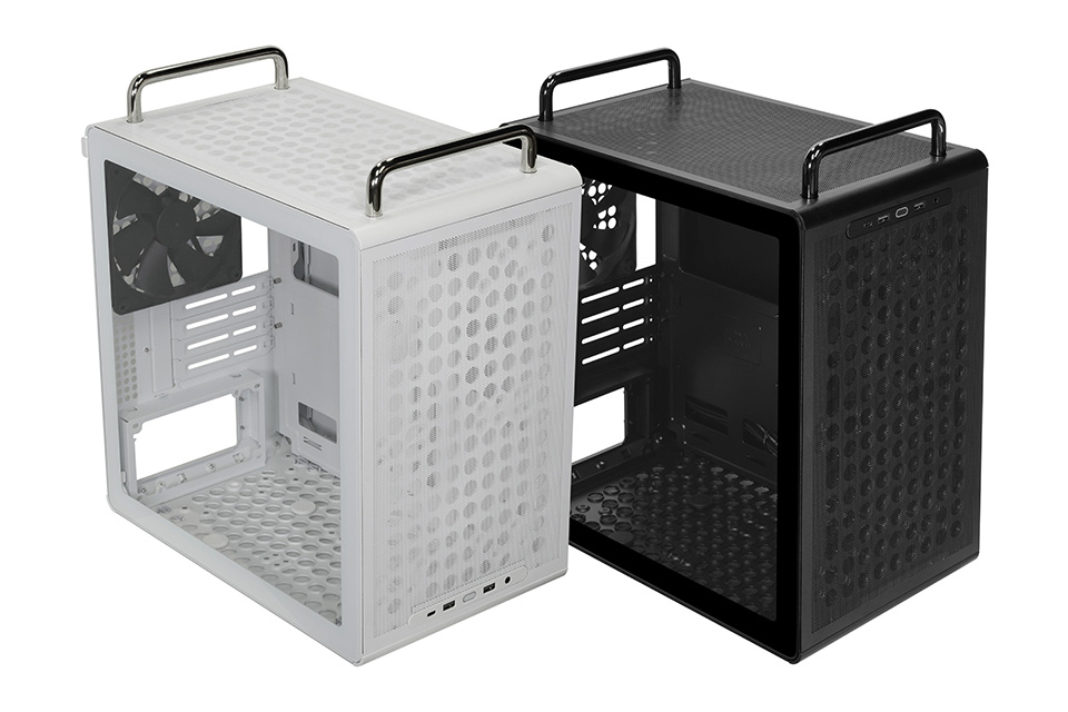 ケース上部にキャリーハンドルを備えたmicroATXケース「QUBE 340」が